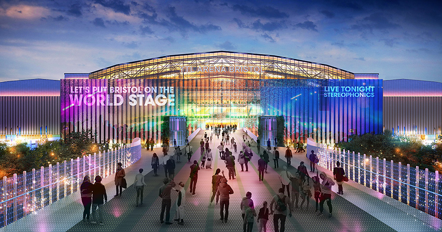 Visualisation of the main entrance to the proposed YTL Arena.