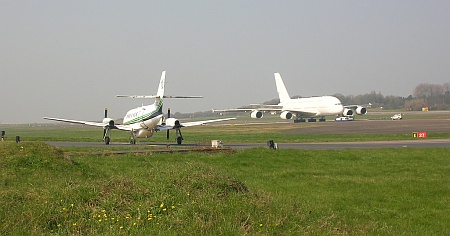 First landing of the Airbus A380 at Filton Airfield, Bristol