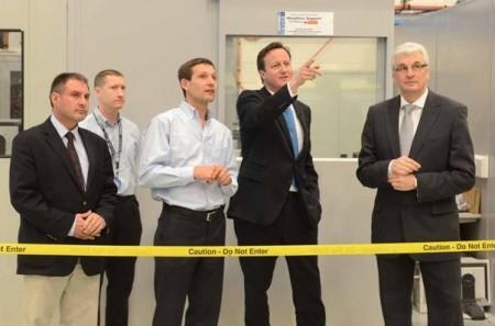 Prime Minister David Cameron at the Airbus site in Filton, Bristol.