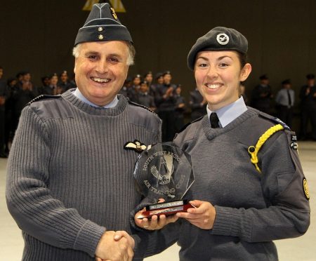 CWO Jenny Simmons is awarded the Best NCO Trophy.