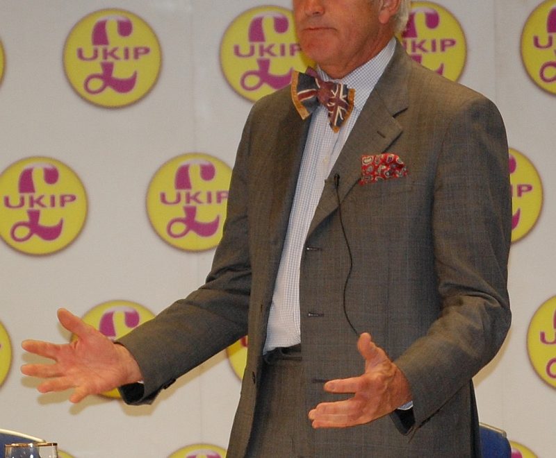 Neil Hamilton addresses a UKIP meeting at the Aztec Hotel in Bristol.