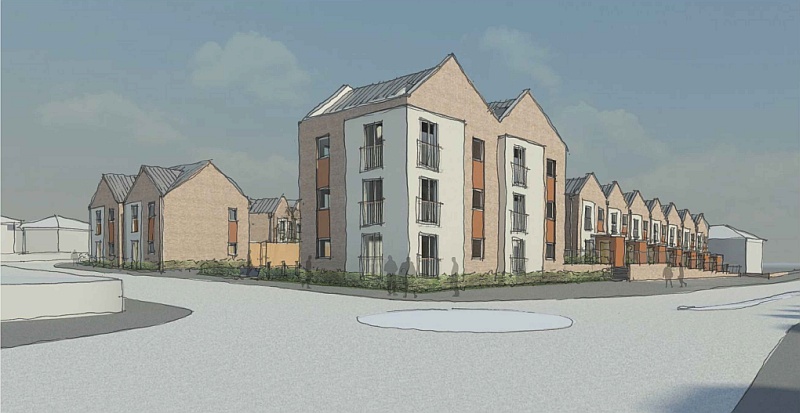 Artist's impression of proposed new homes on the site of Filton Police Station.