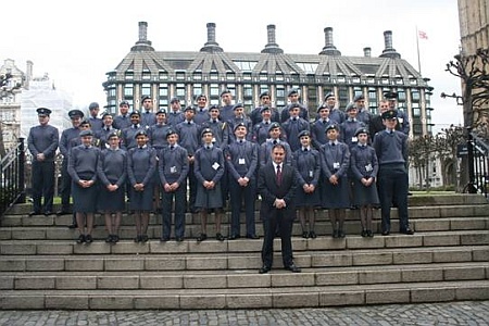 Cadets from 2152 (North Bristol) Squadron meet Jack Lopresti MP at Parliament.