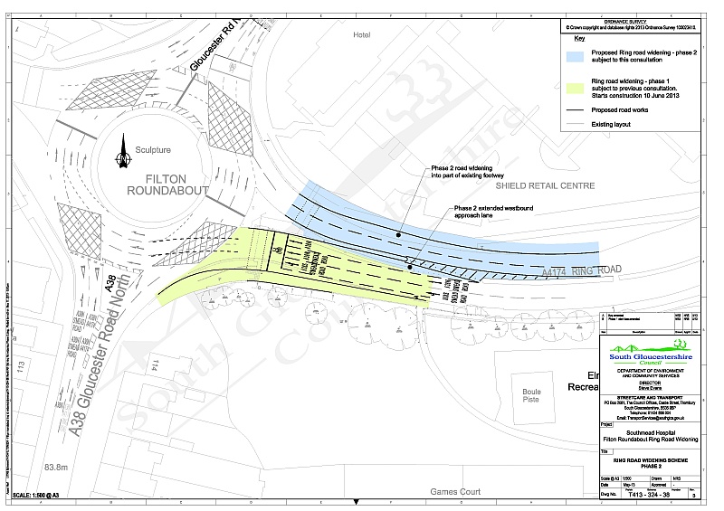 Plan of proposed works at Filton Roundabout (phase 2).