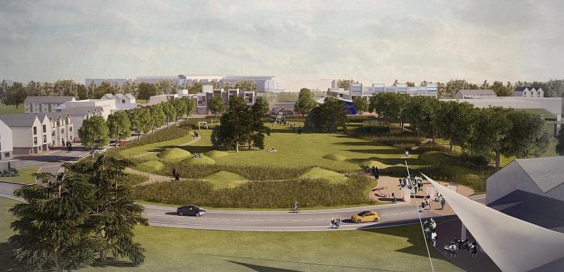 Artist's impression of the central park at the former Filton Airfield site.