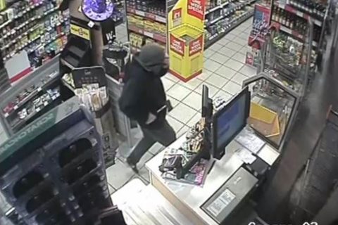 CCTV image of an armed robbery on Monday 2nd October 2017 at the Spar store on Filton Avenue.
