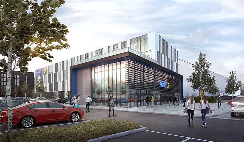 Visualisation of the proposed Global Technology Centre.