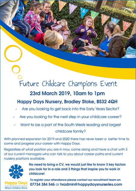 Happy Days Nursery Bristol recruitment event.