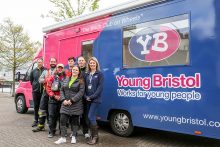 Photo of staff from Village Hotel Club Bristol helping out at the Young Bristol youth work charity.