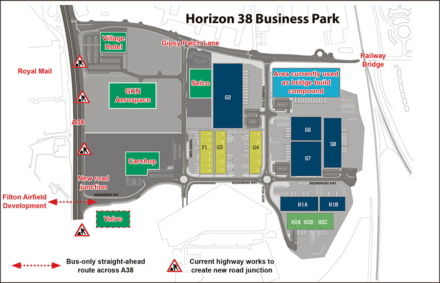 Plan of the Horizon 38 business park.